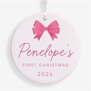 Holiday Bow Personalized Ornament- 2.85quot; Glossy - 1 Sided - 55049-1S