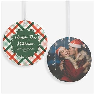 Yuletide Plaid Personalized Ornament-3.75quot; Matte - 2 Sided - 55052-2L