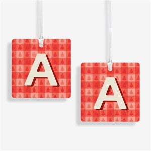 Holiday Monogram Personalized Ornament-2.75quot; Metal - 2 Sided - 55054-2M