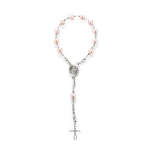 Childrens Sterling Silver Rosary in Pink - 55103