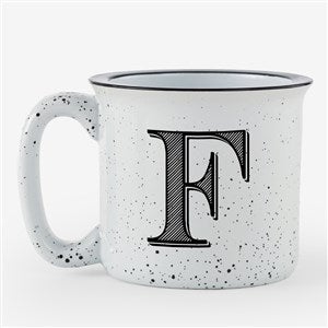 Noir Initial Personalized Speckled Ceramic Camp Mug - Grey - 55107-G