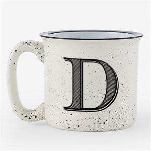 Noir Initial Personalized Speckled Ceramic Camp Mug - Beige - 55107-B