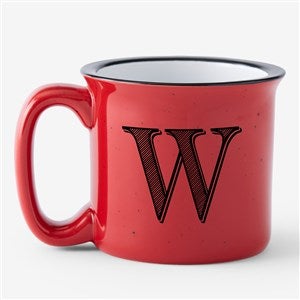 Noir Initial Personalized Speckled Ceramic Camp Mug - Red - 55107-R