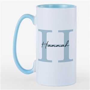 Simple Signature Personalized 12oz Ceramic Tall Skinny Mug -Blue - 55110-B