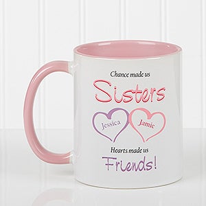 My Sister My Friend Personalized Pink Coffee Mugs - 5513-P
