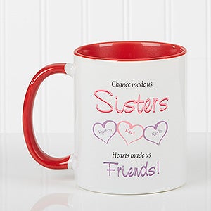 Red Personalized Sister Coffee Mugs - My Sister My Friend - 5513-R