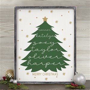 Merry Name Evergreen Personalized Blackwashed Frame Wall Art- 14 x 18 - 55148B-14x18