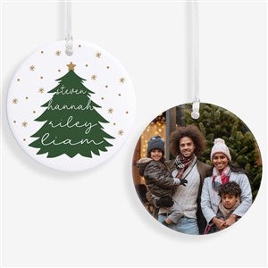 Merry Name Evergreen Personalized Ornament- 2.85 Glossy - 2 Sided - 55149-2S