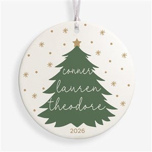 Merry Name Evergreen Personalized Ornament-3.75 Matte - 1 Sided - 55149-1L