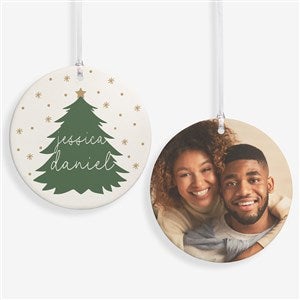 Merry Name Evergreen Personalized Ornament-3.75 Matte - 2 Sided - 55149-2L