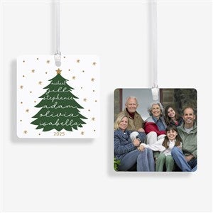 Merry Name Evergreen Personalized Ornament-2.75 Metal - 2 Sided - 55149-2M