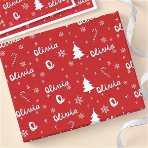 Festive Icons Personalized Christmas Wrapping Paper Sheets - Set of 3 - 55154-S