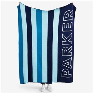 Side Stripe Personalized 50x60 Knit Blanket - 55168D