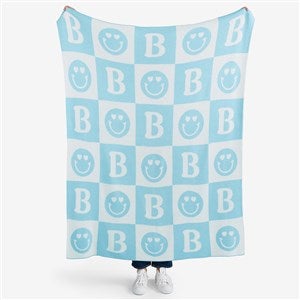 Happy Squares Personalized 50x60 Knit Blanket - 55193D