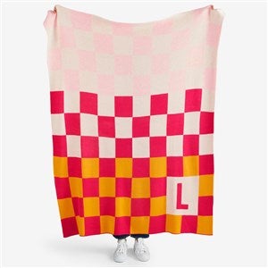 Cheerful Check Personalized 50x60 Knit Blanket - 55201D
