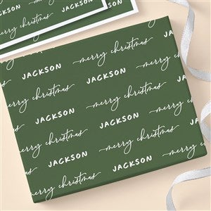 Merry Name Personalized Christmas Wrapping Paper Sheets - Set of 3 - 55206-S