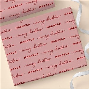 Merry Name Personalized Christmas Wrapping Paper Roll - 6ft Roll - 55206-M