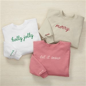 Christmas Phrases Embroidered Hanes® Adult Crewneck Sweatshirt - 55210