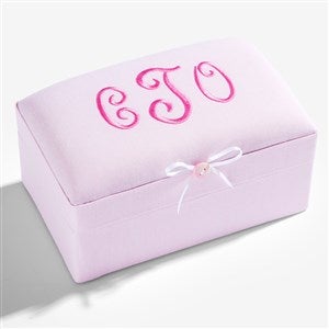 Personalized Small Micro Striped Cotton Keepsake Box - Pink - 55223D-P