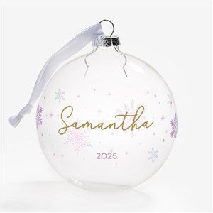 Merry  Frosted Personalized Glass Bulb Ornament - 55256