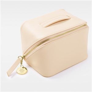 Engraved Small Blush Leather Beauty Case - 55276-B