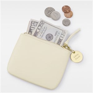 Pmall Cream Leather Card  Coin Purse - 55280-C