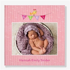 Baby Girl Personalized Photo Book - 8.5x11.5 Hard Layflat Foil - 55293D-8x11-HLF-F-GLD