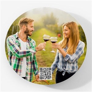 Personalized Photo Metal Round Magnet with Video QR Code - 55311