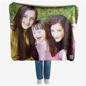 Photo Personalized 50x60 Sherpa Photo Blanket with Audio QR Code - 55317-S