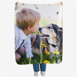 Photo Personalized 50x60 Sherpa Photo Blanket with Video QR Code - 55318-S