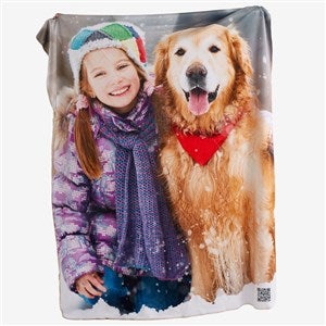 Photo Personalized 60x80 Sherpa Photo Blanket with Video QR Code - 55318-SL