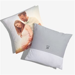 Photo Personalized 18quot; Velvet Throw Pillow with Video QR Code - 55320-LV