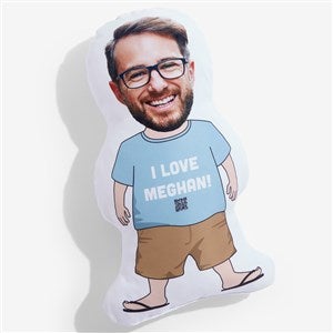 Boy Personalized Photo Character Throw Pillow with Audio QR Code - 55325-B