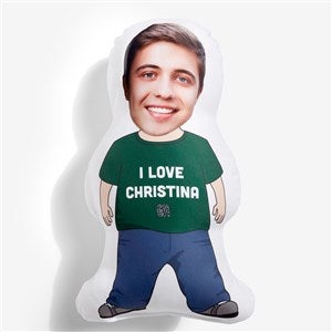 Boy Personalized Photo Character Throw Pillow with Video QR Code - 55326-B