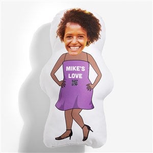 Girl Personalized Photo Character Throw Pillow with Video QR Code - 55326-G