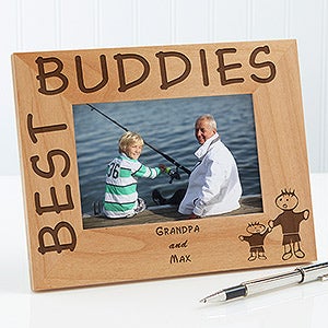Personalized Wood Picture Frame - Best Buddies Design - 4x6 - 5533