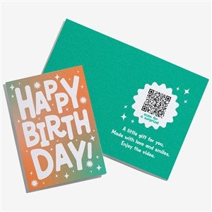 Happy Birthday Personalized Greeting Card with Video QR Code - 55332