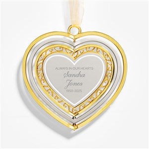 Memorial Engraved Spinning Metal Heart Ornament - 55335