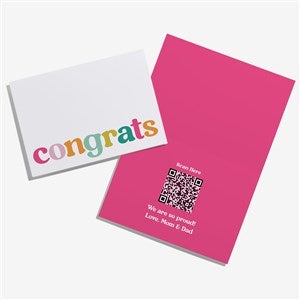Congratulations Personalized Greeting Card with Video QR Code - 55344