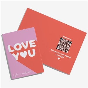 I Love You Personalized Greeting Card with Video QR Code - 55348