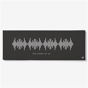 SOUNDWAVES Personalized Canvas Print- 12 x 36-Black - 55349-12x36B