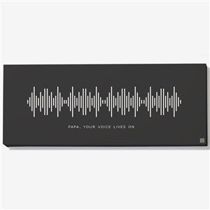 SOUNDWAVES Personalized Canvas Print- 16 x 42-Black - 55349-16x42B
