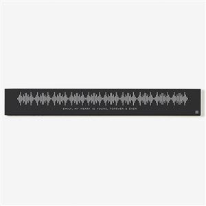 SOUNDWAVES Personalized Wooden Sign - 29x4-Black - 55351-B