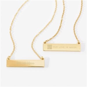 SOUNDWAVES Personalized Nameplate Necklace- Gold - 55352-G