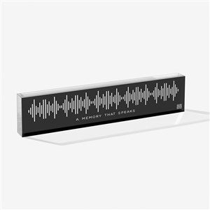 SOUNDWAVES Personalized Acrylic Name Plate-Black - 55353-B
