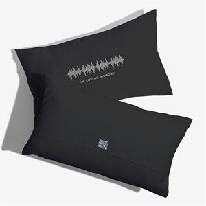 SOUNDWAVES Personalized Lumbar Velvet Throw Pillow-Black - 55357-LBVB