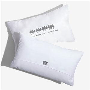 SOUNDWAVES Personalized Lumbar Velvet Throw Pillow-White - 55357-LBVW