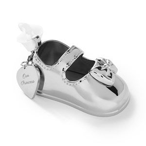 Engraved Silver Mary Jane Baby Shoe Ornament - 55517