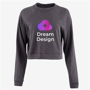 AI Bella+Canvas Womens Raglan Pullover Fleece Crop - Small - 55526D-BC-7505-SM