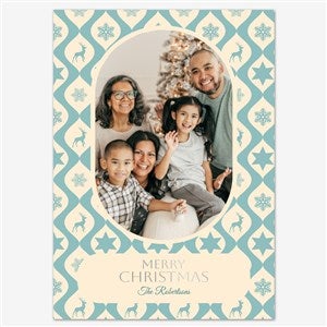 Holiday Happiness Holiday Personalized Photo Card - 5x7 Flat Foil Silver - 55535D-SF-SIL
